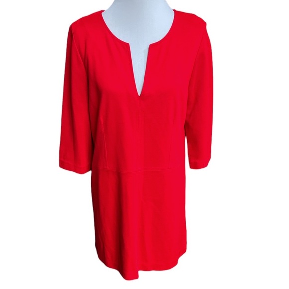Zara 3/4 Sleeve Mini Dress Sports Car Red Size Large - Picture 4 of 4